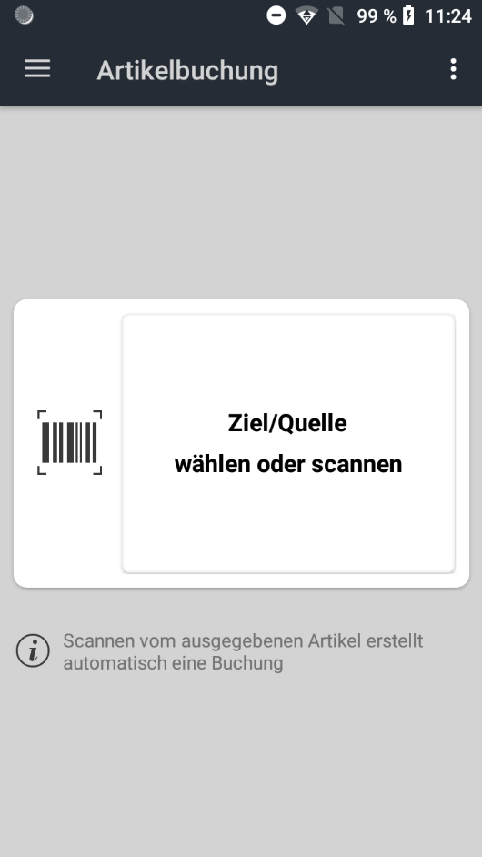 Dialog zur Auswahl einer Buchungsquelle oder Ziel.